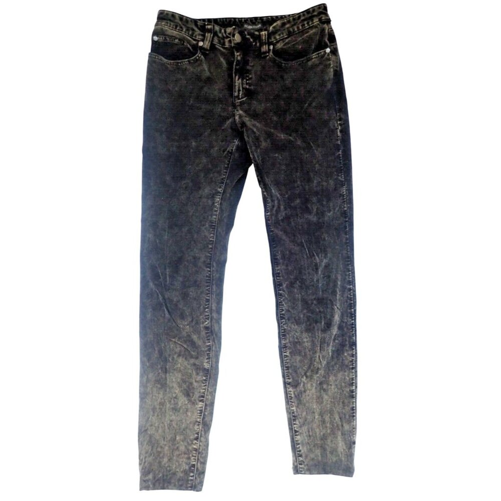 Eileen Fisher Womens 6 Low Rise Skinny Velour Pants Jeans Dark‎ Gray Boho Retro